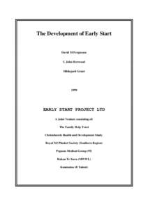 The Development of Early Start  David M Fergusson L John Horwood Hildegard Grant