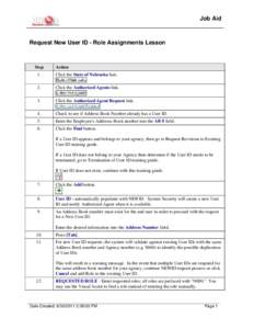 Request New User ID - Role Assignments Lesson