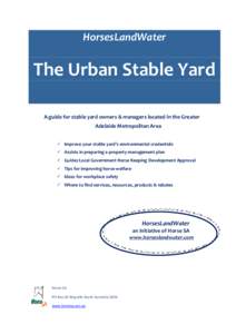 HorsesLandWater  The Urban Stable Yard A guide for stable yard owners & managers located in the Greater Adelaide Metropolitan Area  Improve your stable yard’s environmental credentials