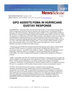No[removed]GPO Assists FEMA in Hurricane