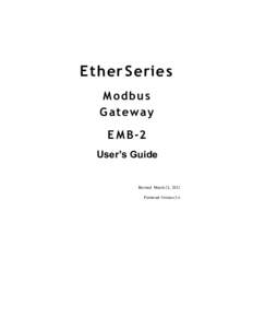 Ether S erie s M o dbu s G ate w ay E M B-2 User’s Guide