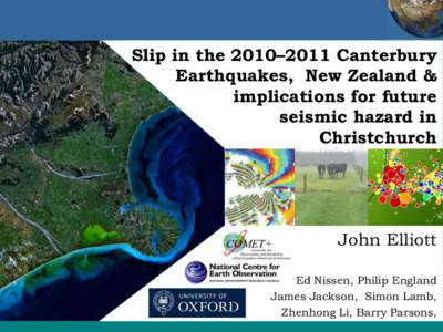 Click to edit Master title style Slip in the 2010–2011 Canterbury Earthquakes, New Zealand & implications for future seismic hazard in Christchurch