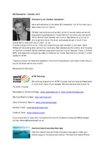 SLC Newsletter – October 2012 Welcome to our October newsletter! Hello and welcome to the latest SLC newsletter, full of the most up to date news from our clients. October has come around quickly, which of course means