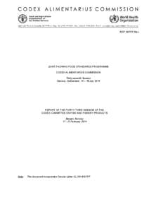 REP 14/FFP-Rev  JOINT FAO/WHO FOOD STANDARDS PROGRAMME CODEX ALIMENTARIUS COMMISSION Thirty-seventh Session Geneva, Switzerland, 14 – 18 July 2014