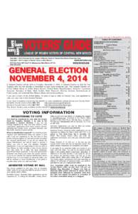 This is your free copy of this guide to the election.  VOTERS’ GUIDE LEAGUE OF WOMEN VOTERS OF CENTRAL NEW MEXICO