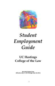 Student Employment Guide UC Hastings College of the Law