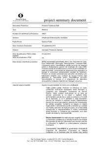 Proiectul Troleibuze Balti [EBRD - Project Summary Document]