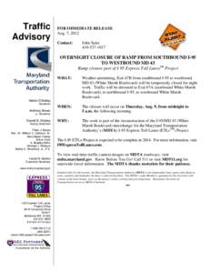 Microsoft Word[removed]I95 ETLs SB I95 Exit 67B Closure.doc