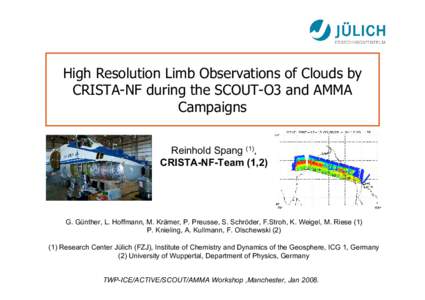 High Resolution Limb Observations of Clouds by CRISTA-NF during the SCOUT-O3 and AMMA Campaigns Reinhold Spang (1), CRISTA-NF-Team (1,2)