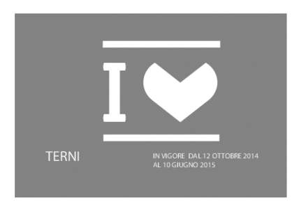 TERNI  IN VIGORE DAL 12 OTTOBRE 2014 AL 10 GIUGNO 2015  Feriale