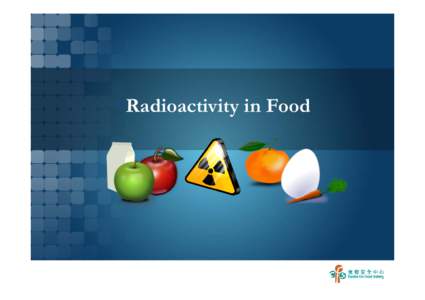 Radioactivity in Food  Source of Radioactivity  Naturally occurring radioactivity  Nuclear power plant accident