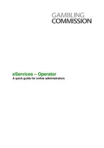 eServices - Operator: A quick guide for online administrators