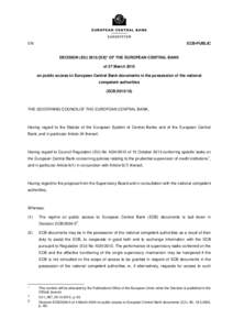 EN  ECB-PUBLIC DECISION (EUXX]* OF THE EUROPEAN CENTRAL BANK of 27 March 2015