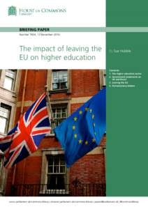 The impact of leaving the EU on higher education