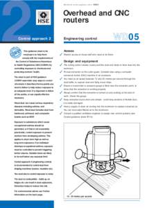 2  Woodwork control guidance sheet WD05 Overhead and CNC routers