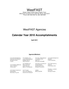 WestFAST Western States Federal Agency Support Team 5296 South Commerce Drive, Suite 202, Murray, Utah[removed]Phone: ([removed]Fax: ([removed]WestFAST Agencies