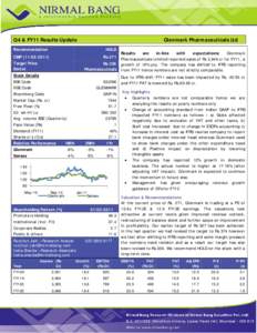 Q4 & FY11 Results Update  Glenmark Pharmaceuticals Ltd Recommendation