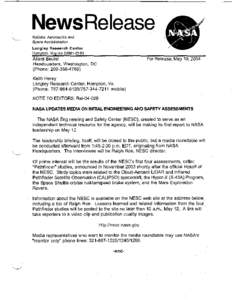 News Release National Aeronautics and Space Administration Langley Research Center Hampton, Virginia[removed]