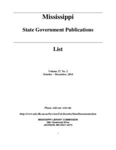 Mississippi State Government Publications List