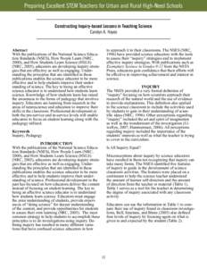 Standards-based education / Philosophy of education / Inquiry / Inquiry-based learning / Science education / National Science Education Standards / Technology integration / Project-based learning / Education / Education reform / Educational psychology