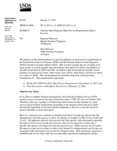 United States law / Food and Nutrition Service / School meal / National School Lunch Act / Offer versus serve / Lunch / School Breakfast Program / Supper / Law / United States Department of Agriculture / Meals / Summer Food Service Program