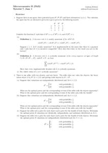 Microeconomics II (PhD) Tutorial 7, June 1 Andreas Kleiner 