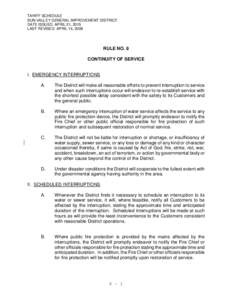 TARIFF SCHEDULE SUN VALLEY GENERAL IMPROVEMENT DISTRICT DATE ISSUED: APRIL 21, 2015 LAST REVISED: APRIL 14, 2009  RULE NO. 8