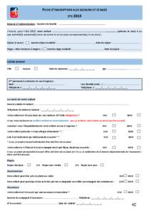 (icrosoft Word - 3. Fiche d'inscription aux s)ours & stages)