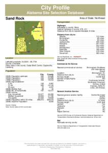 City Profile Alabama Site Selection Database Sand Rock Area of State: Northeast Transportation