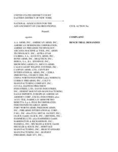 UNITED STATES DISTRICT COURT EASTERN DISTRICT OF NEW YORK --------------------------------------------------------------x NATIONAL ASSOCIATION FOR THE ADVANCEMENT OF COLORED PEOPLE,