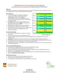 Manitoba Pulse Growers Association On-Farm Network SOYBEAN RESIDUE MANAGEMENT Replicated Strip Trial Protocol Objective: The purpose of this project is to quantify the agronomic impacts of fall soybean residue management