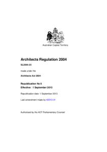 Architects Regulation 2004