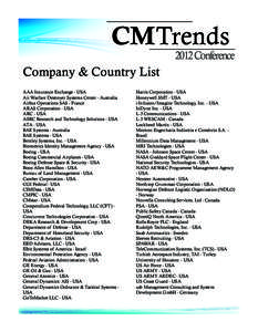 CM TrendsConference Company & Country List AAA Insurance Exchange - USA