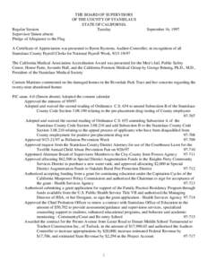 September 16, [removed]Board of Supervisors Minutes