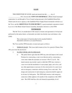 Microsoft Word - Greenville Water District LEASE (clean)FULL TEXT, Shows $100,000 with two $50,000 payments.doc