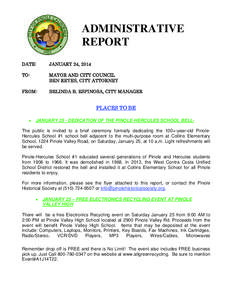 ADMINISTRATIVE REPORT DATE: JANUARY 24, 2014