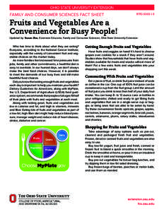 Fruits and Vegetables Are a Convenience for Busy People!