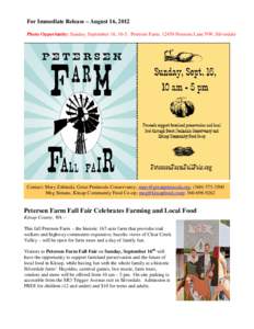 Petersen Farm Fall Fair Coming to Silverdale