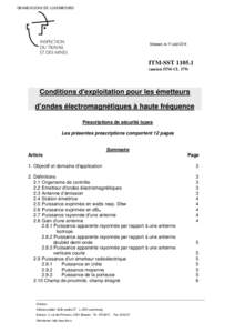 GRAND-DUCHE DE LUXEMBOURG  Strassen, le 11 août 2014 ITM-SST[removed]ancien ITM-CL 179)