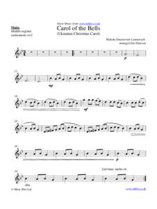 Sheet Music from www.mfiles.co.uk  Carol of the Bells Main: Middle-register