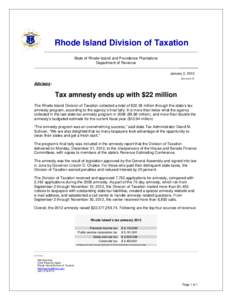 Rhode Island Division of Taxation State of Rhode Island and Providence Plantations Department of Revenue January 2, 2013 ADV[removed]