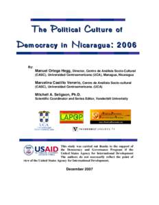 Mitchell A. Seligson / E-democracy / Nicaragua / Latin American Public Opinion Project / Outline of democracy / Democracy / Political corruption / Politics / Americas / Technology