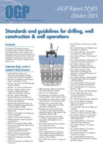 International Association of Oil & Gas Producers  …OGP Report No485 October[removed]Standards and guidelines for drilling, well