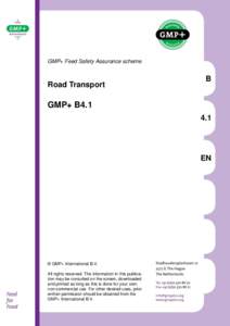GMP+ Feed Safety Assurance scheme  Road Transport B