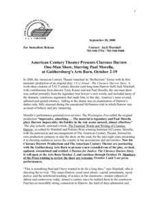 1  September 20, 2008 For Immediate Release  Contact: Jack Marshall