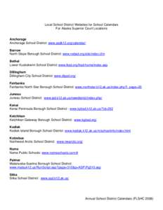 Local School District Website Calendars