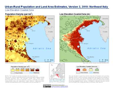 Urban-Rural Population and Land Area Estimates, Version 2, 2010: Northeast Italy 6>  3, =( ; 065 6( : ; ( 3