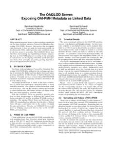 The OAI2LOD Server: Exposing OAI-PMH Metadata as Linked Data