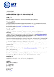 Motor Vehicle Registration Concession