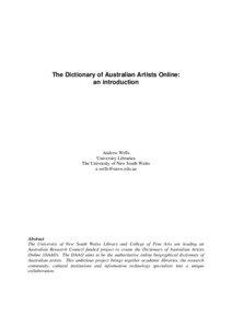 Research libraries / National Library of Australia / Maryland Institute for Technology in the Humanities / Digital library / Library / Australian Research Repositories Online to the World / Council of Australian University Librarians / Science / Education / Library science / Humanities / Dictionary of Australian Artists